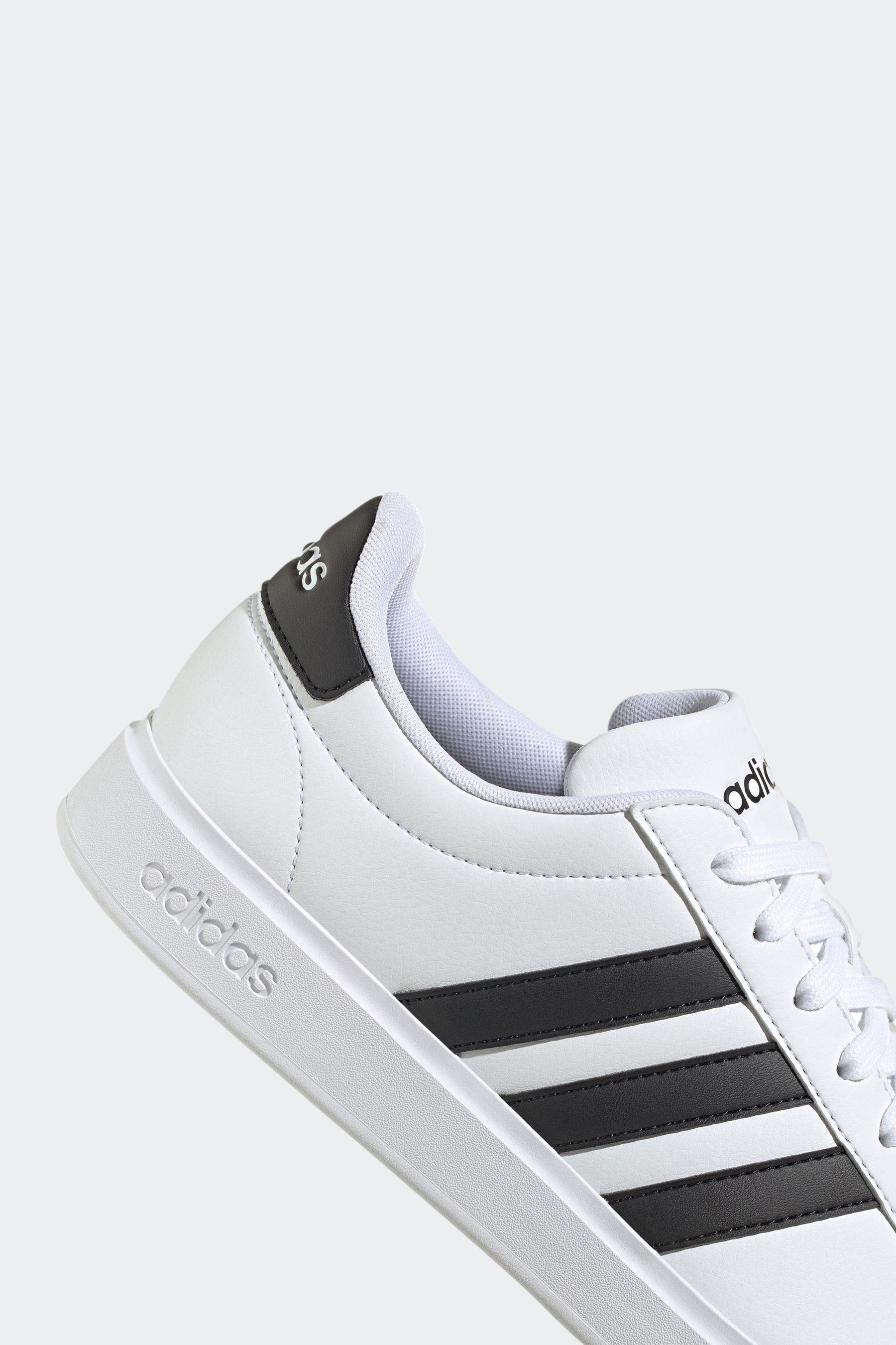 adidas White Black Grand Court 2.0 Trainers