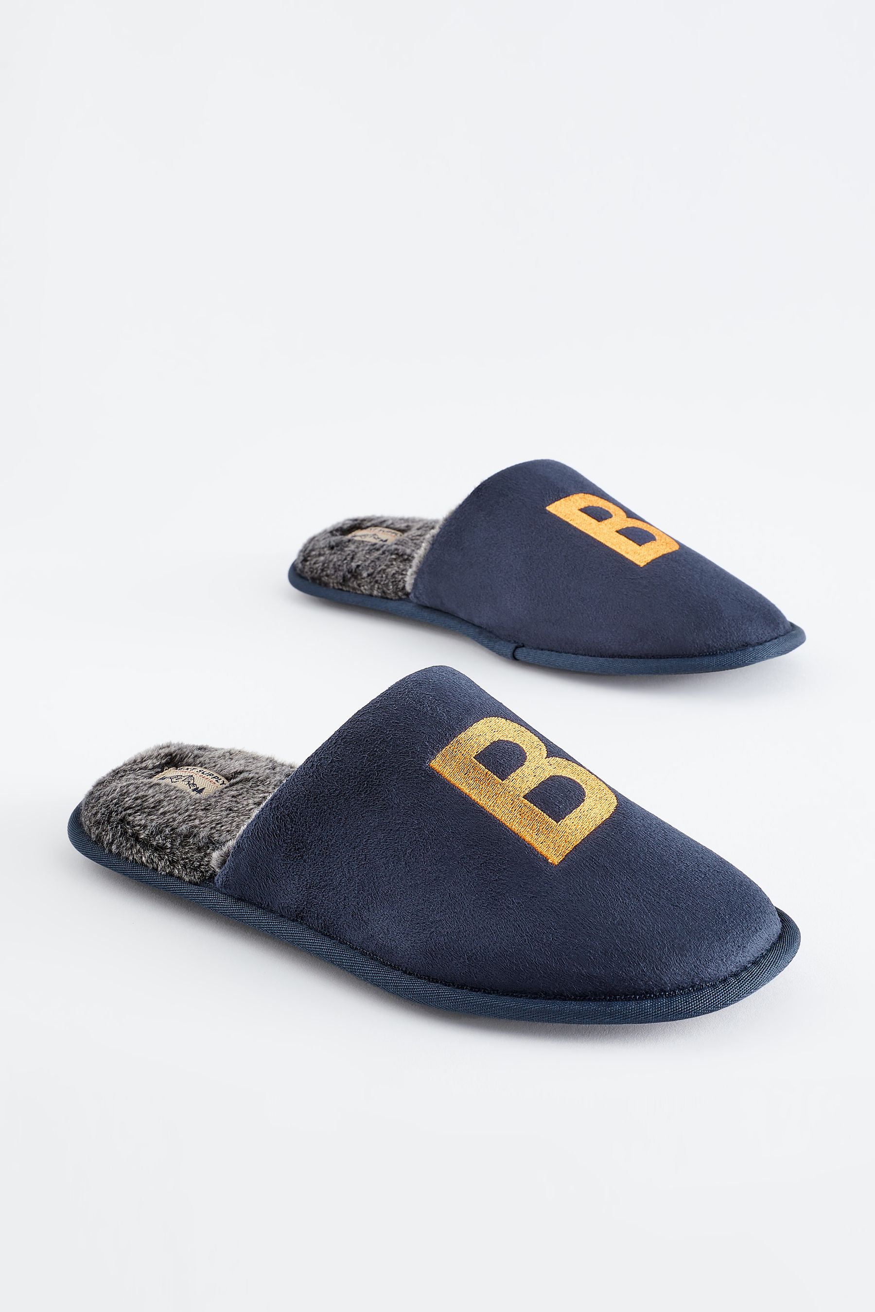 Navy Blue Small Monogram Slippers