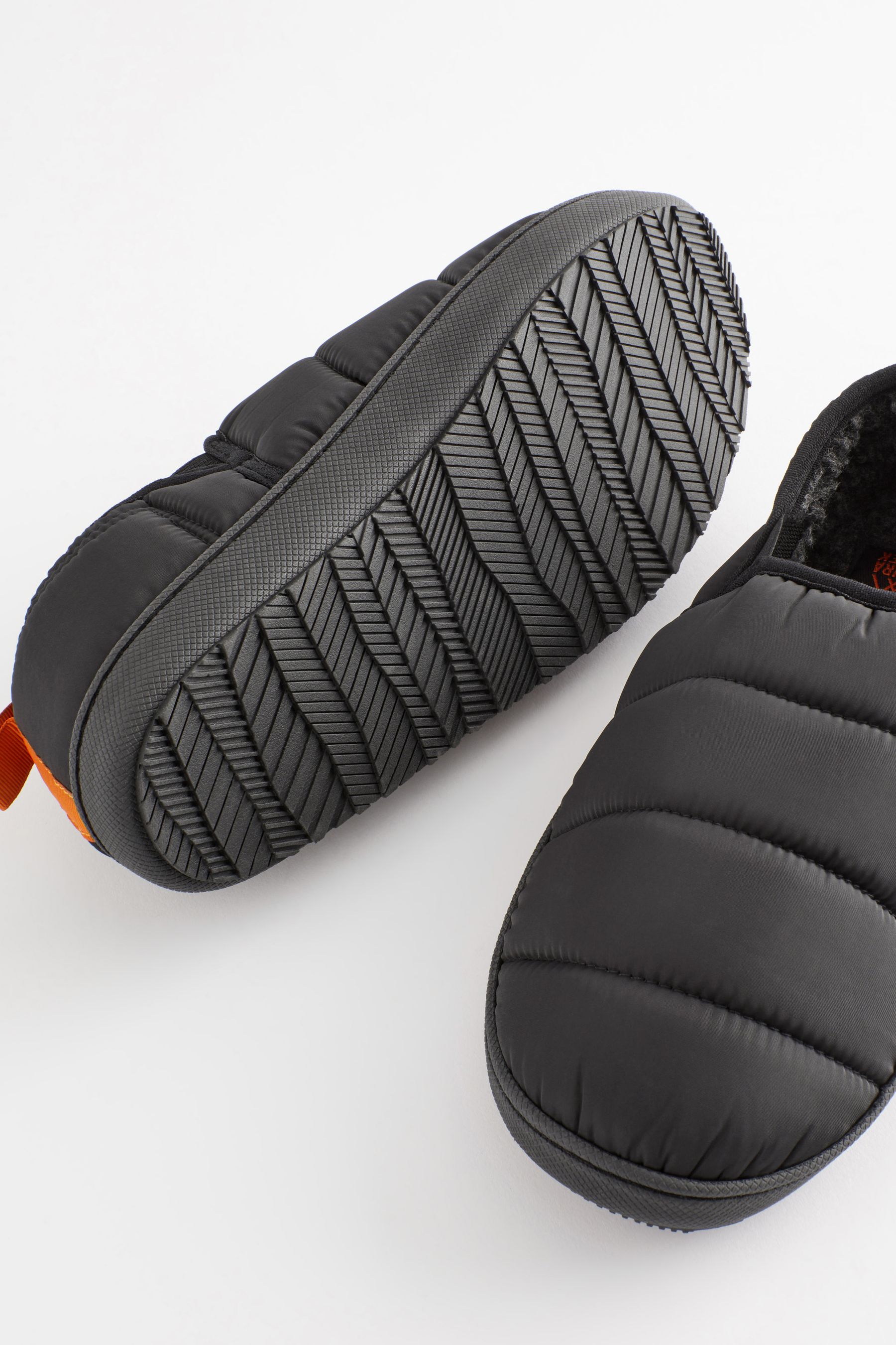 Buy Black Quilted Slippers from the Next UK online shop