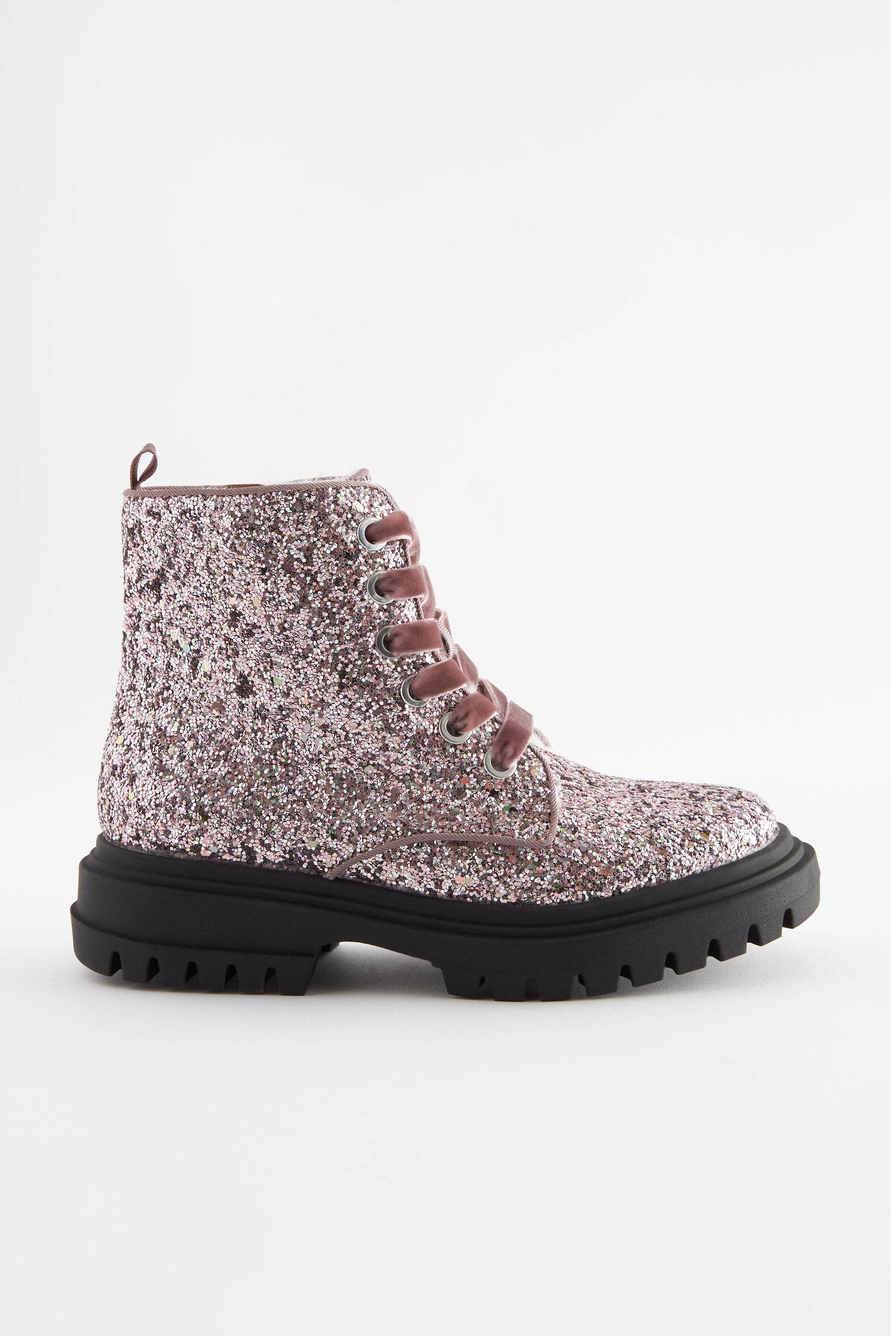 Lace up glitter boots hotsell