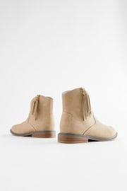 Neutral Brown Western Tassel Boots - Image 4 of 6