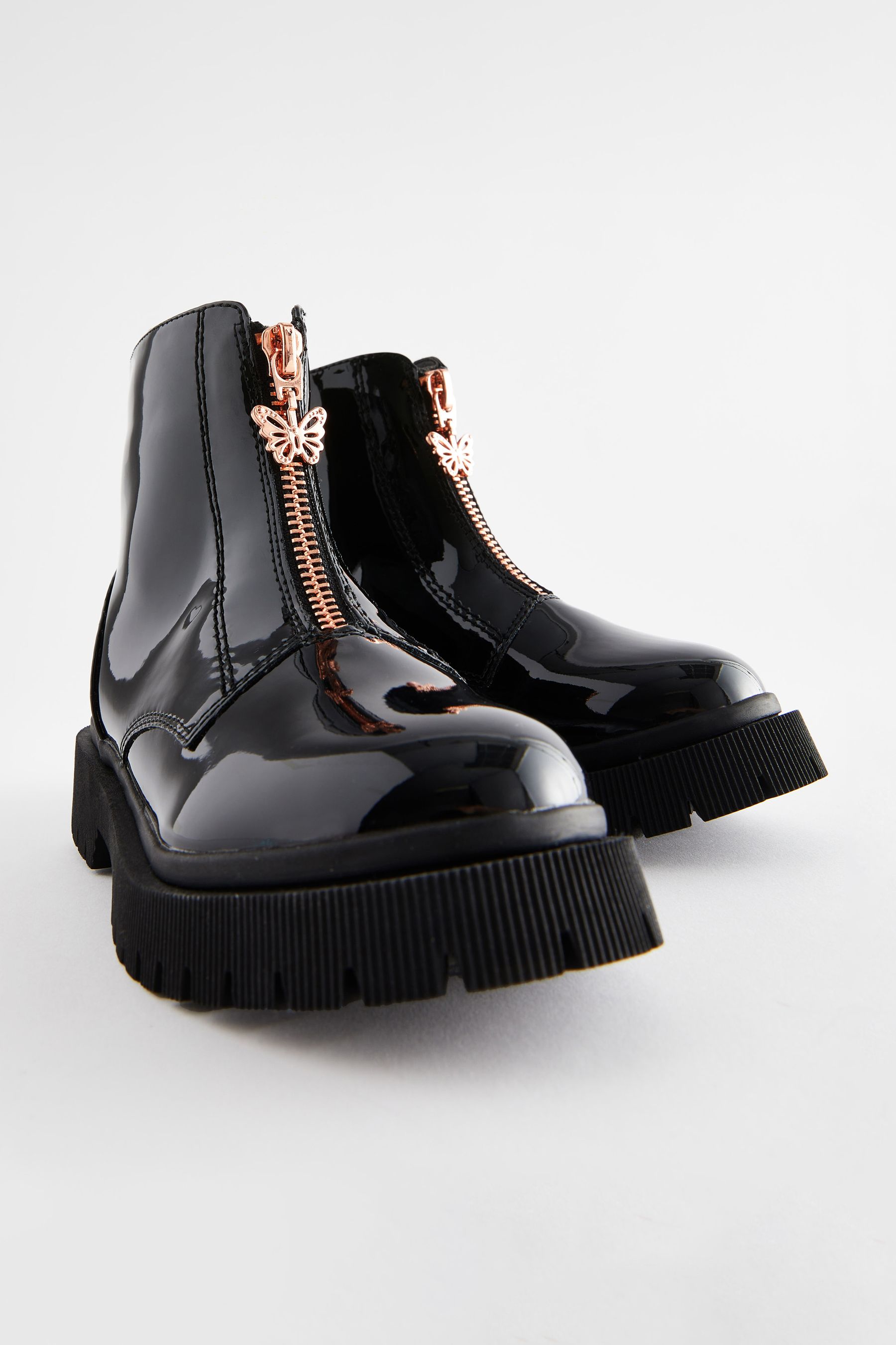Zip front boots sales