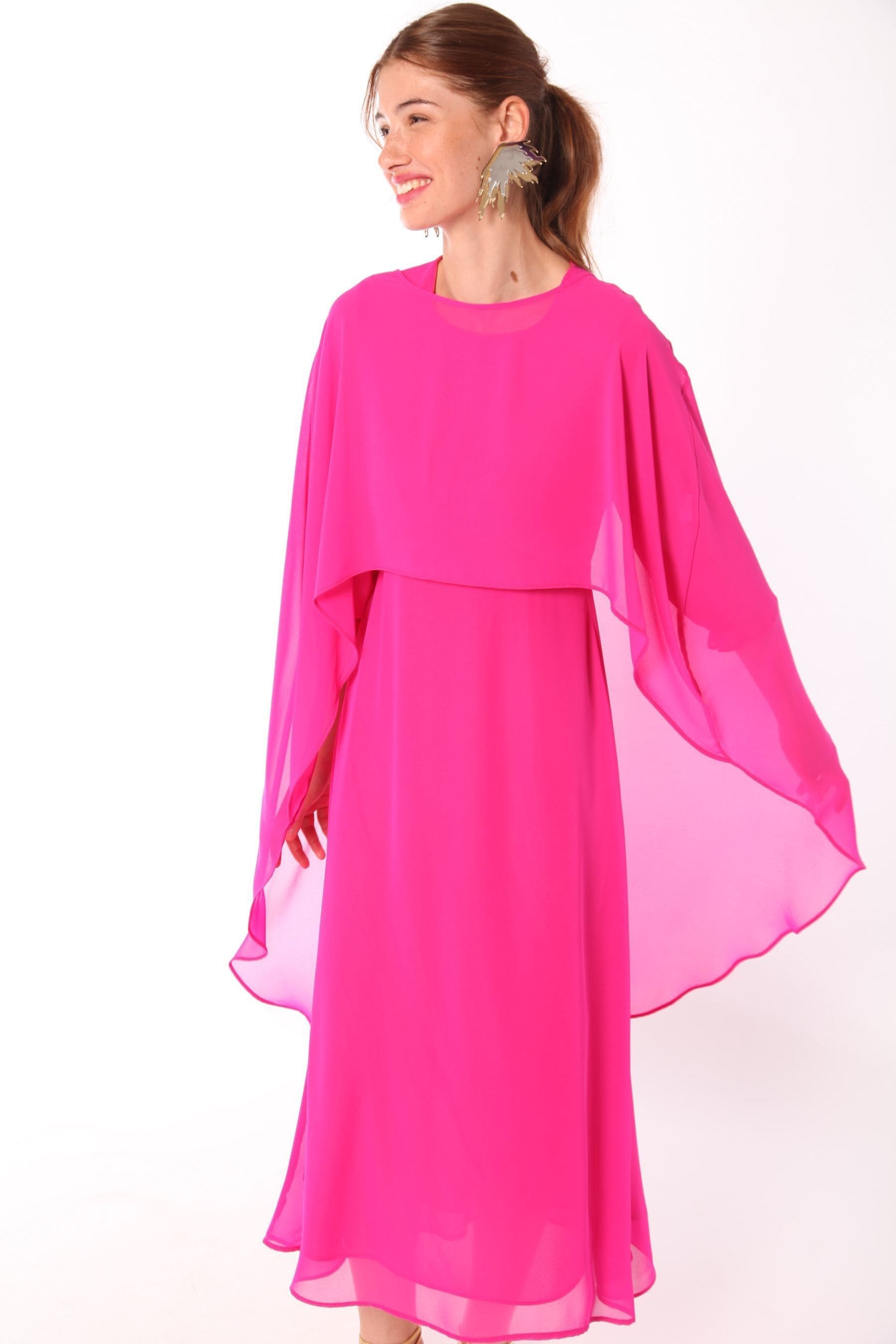 Pink chiffon midi dress shop