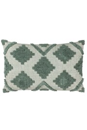 furn. Green Lamar Geometric Tufted Loop Cotton Cushion - Image 2 of 6