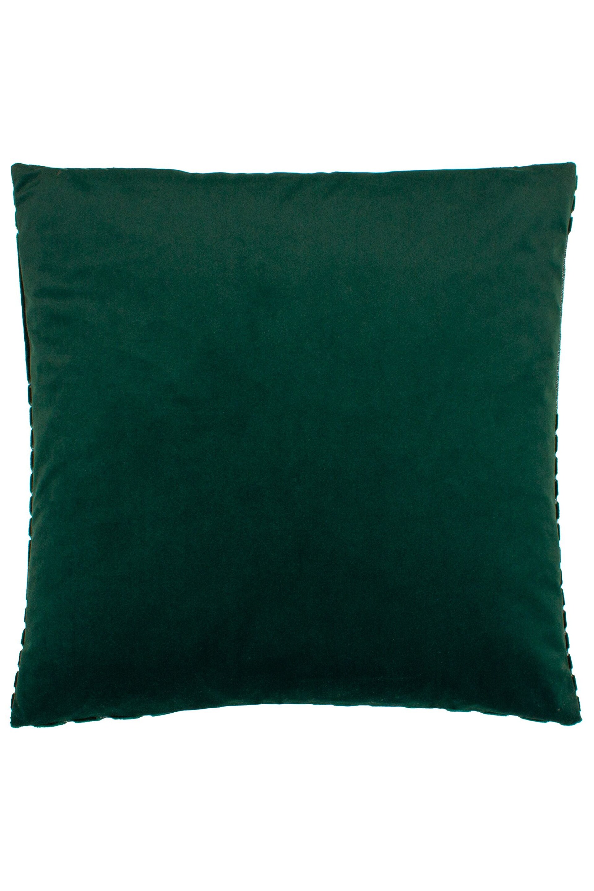 Riva Paoletti 2 Pack Green Evoke Geometric Cut Velvet Cushions - Image 2 of 6