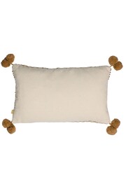 furn. Yellow Ayaan Woven Loop Tufted Cotton Double Pom Pom Cushion - Image 2 of 5