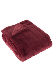 Riva Home Red Super Soft Velvet Touch Throw - Image 4 of 5