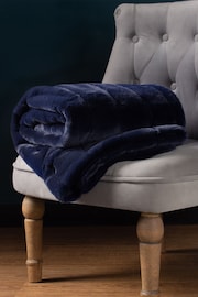 Riva Home Blue Super Soft Velvet Touch Throw - Image 1 of 5