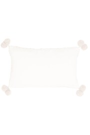 furn. Natural Ayaan Woven Loop Tufted Cotton Double Pom Pom Cushion - Image 2 of 6