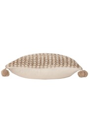 furn. Natural Ayaan Woven Loop Tufted Cotton Double Pom Pom Cushion - Image 3 of 6