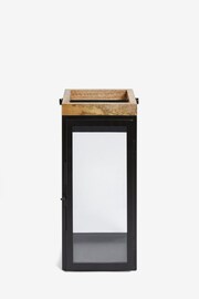 Black Bronx Large Wood And Glass Lantern - Image 4 of 5