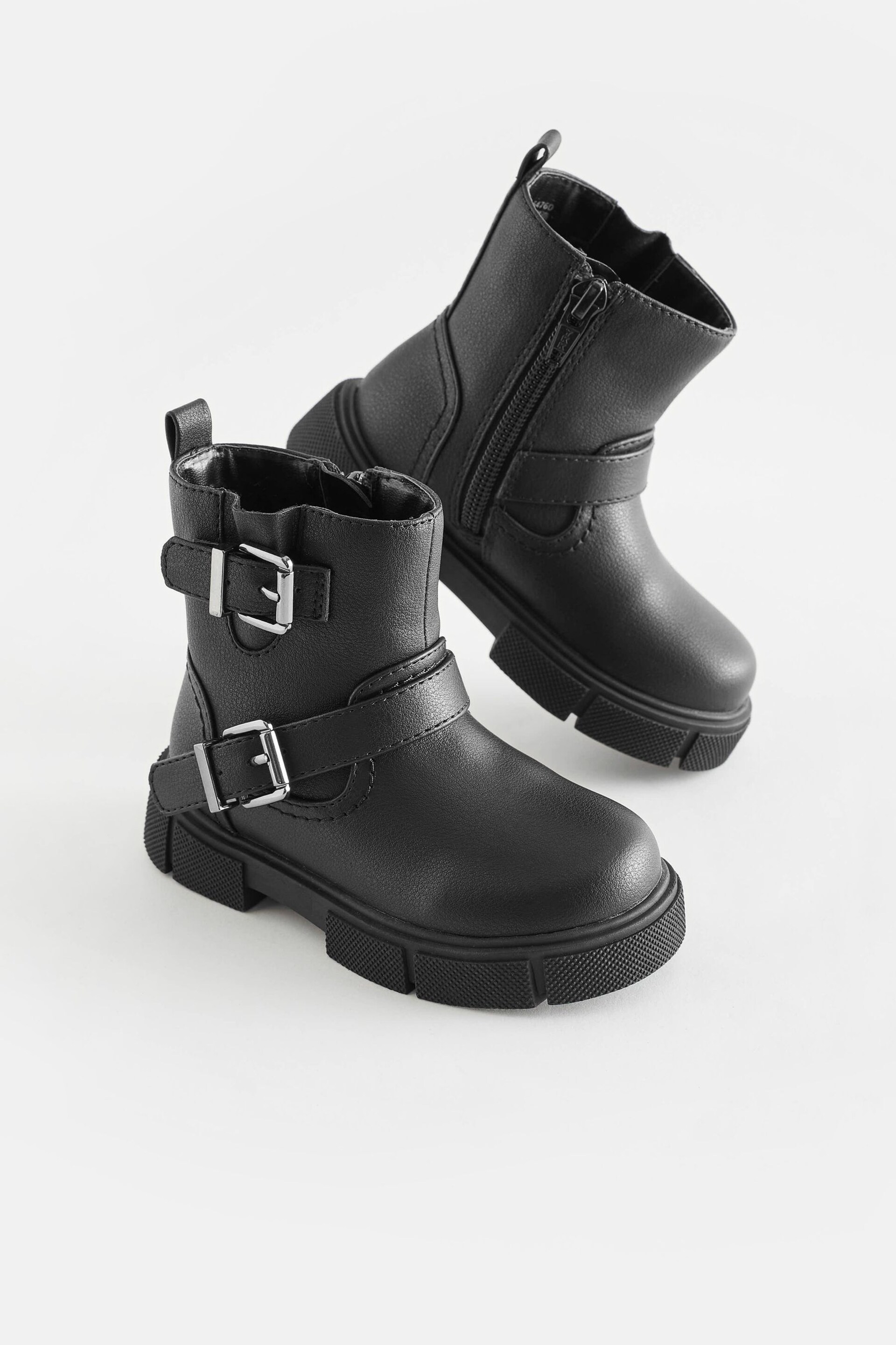 Black Biker Boots - Image 1 of 5