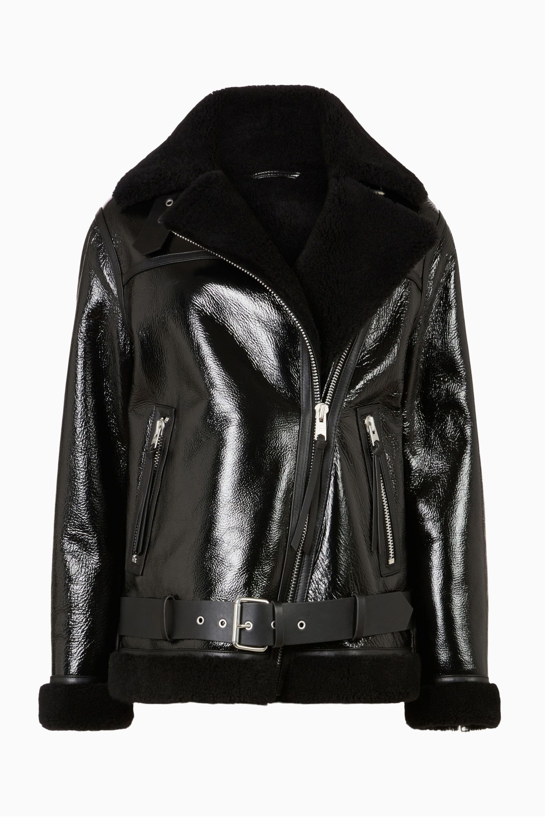 Buy AllSaints Black Rei Shearling Jacket from the Next UK online shop