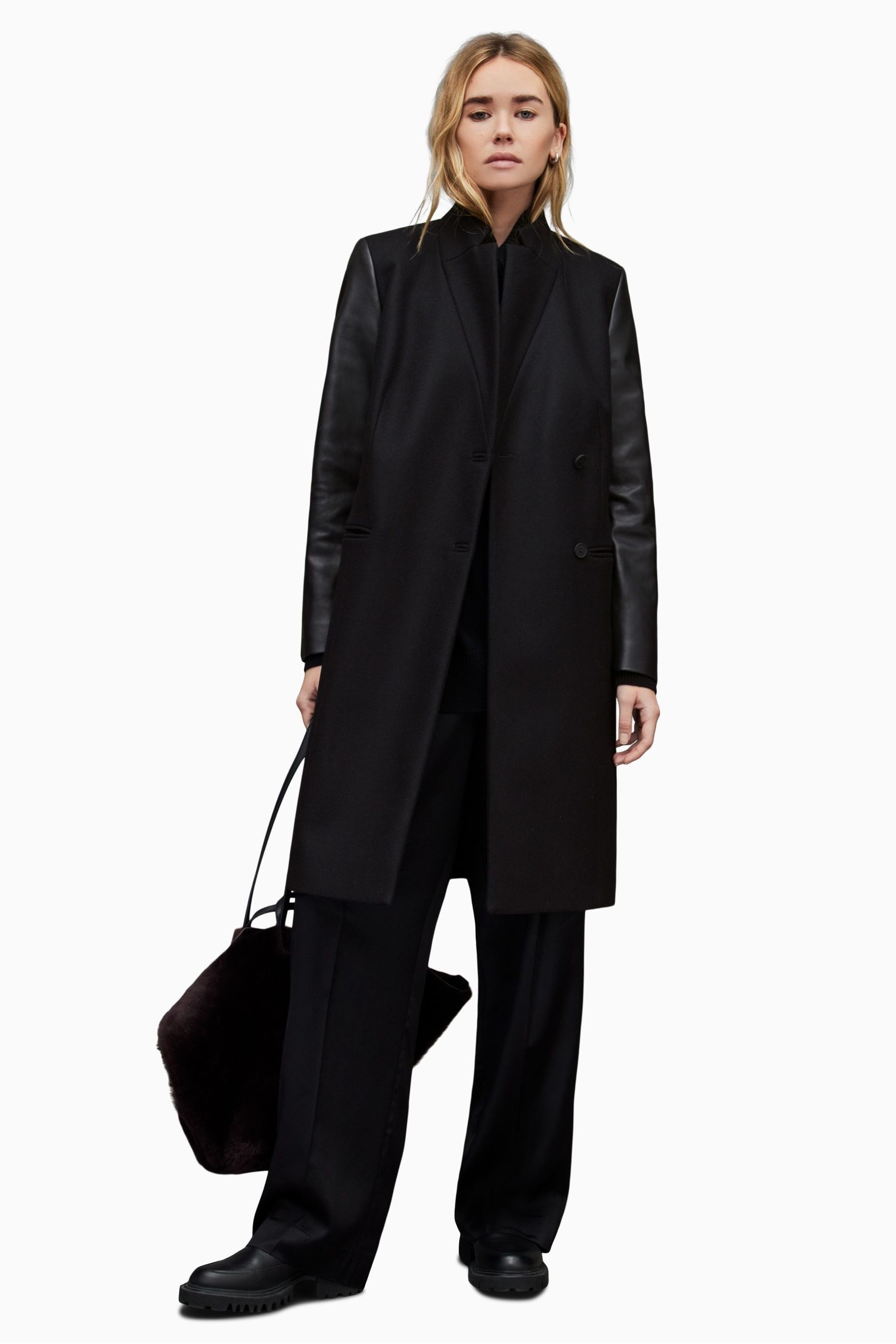 Buy Manteau AllSaints Sidney Lea en laine from Next Luxembourg