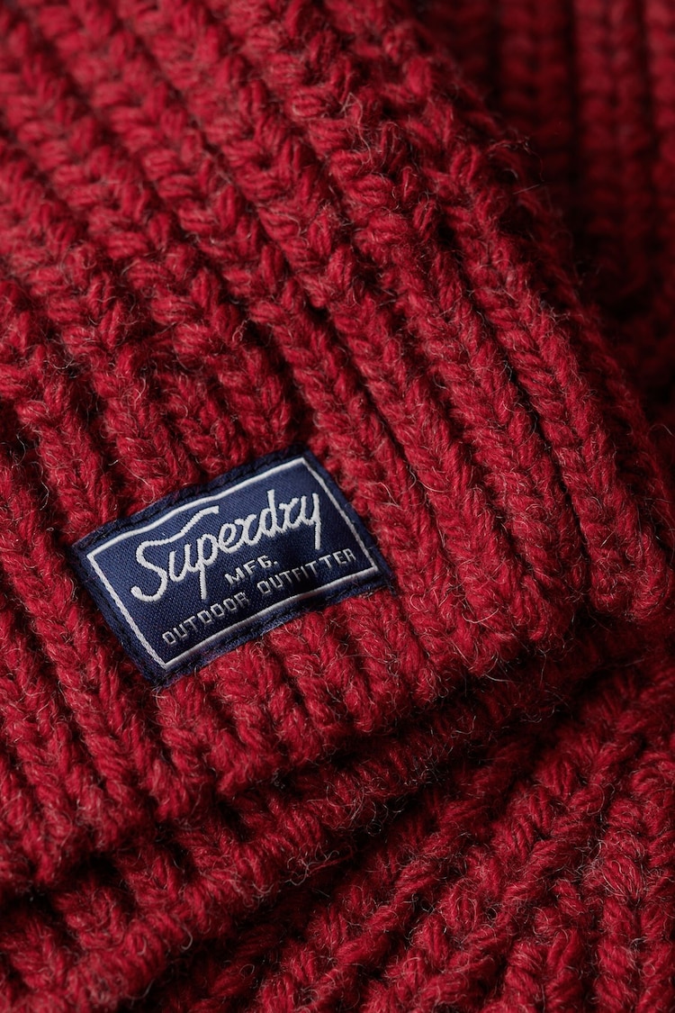 Superdry Red Slouchy Stitch Roll Neck Knit Jumper - Image 7 of 7