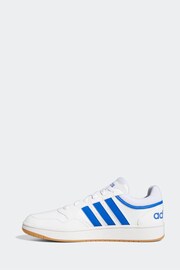 adidas White Originals Hoops 3.0 Low Classic Vintage Trainers - Image 2 of 9