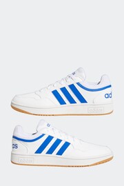 adidas White Originals Hoops 3.0 Low Classic Vintage Trainers - Image 7 of 9