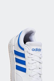 adidas White Originals Hoops 3.0 Low Classic Vintage Trainers - Image 8 of 9
