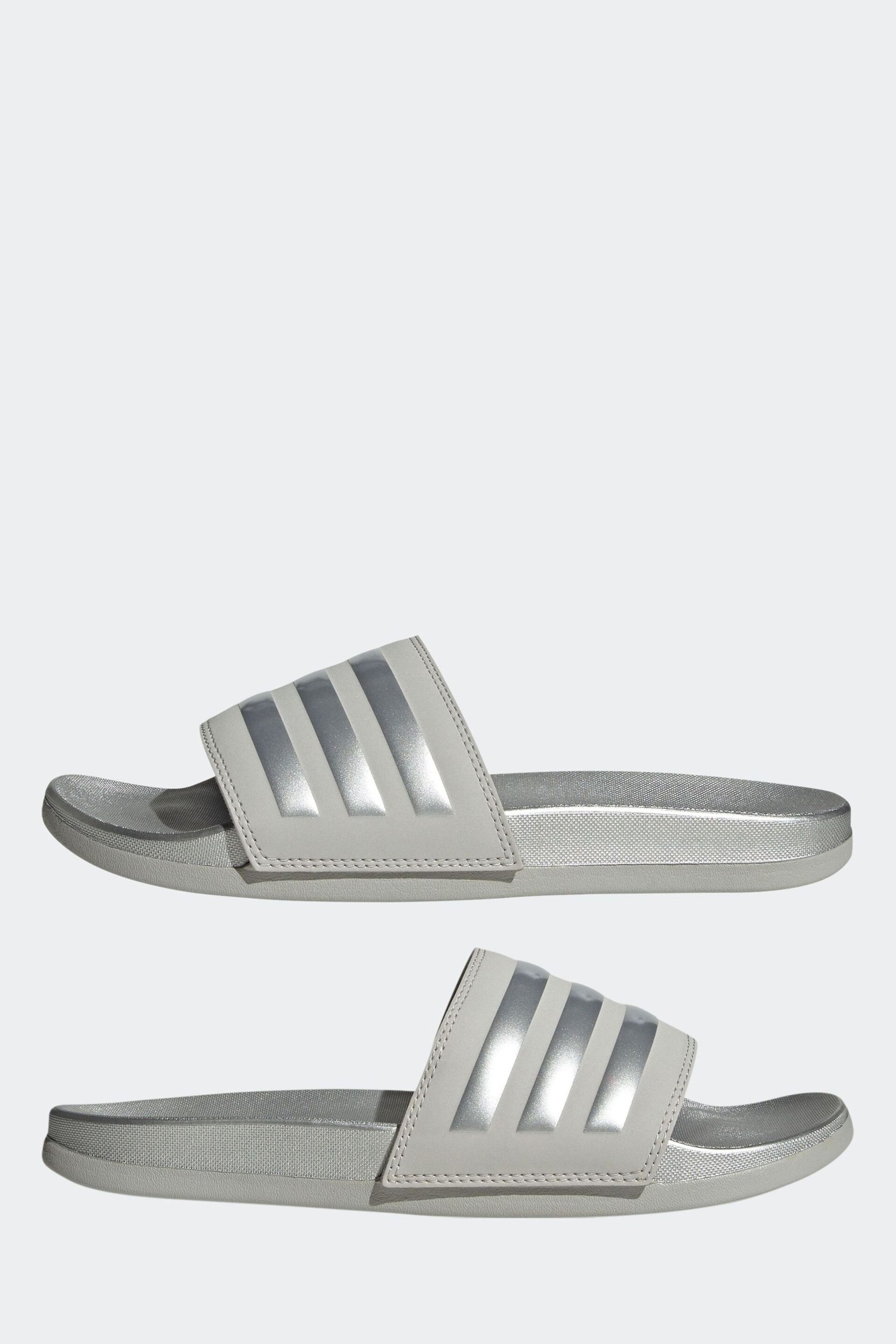 adidas Grey Adult Sportswear Adilette Comfort Slides - Image 5 of 9