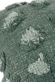 furn. Green Maeve Tonal Leopard Print Tufted Cotton Cushion - Image 3 of 7