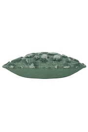 furn. Green Maeve Tonal Leopard Print Tufted Cotton Cushion - Image 4 of 7