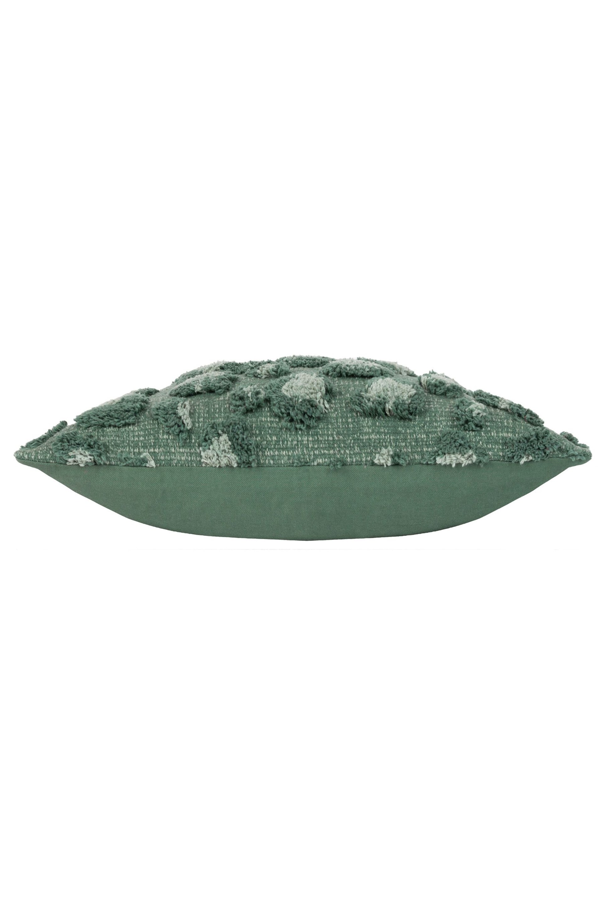 furn. Green Maeve Tonal Leopard Print Tufted Cotton Cushion - Image 4 of 7