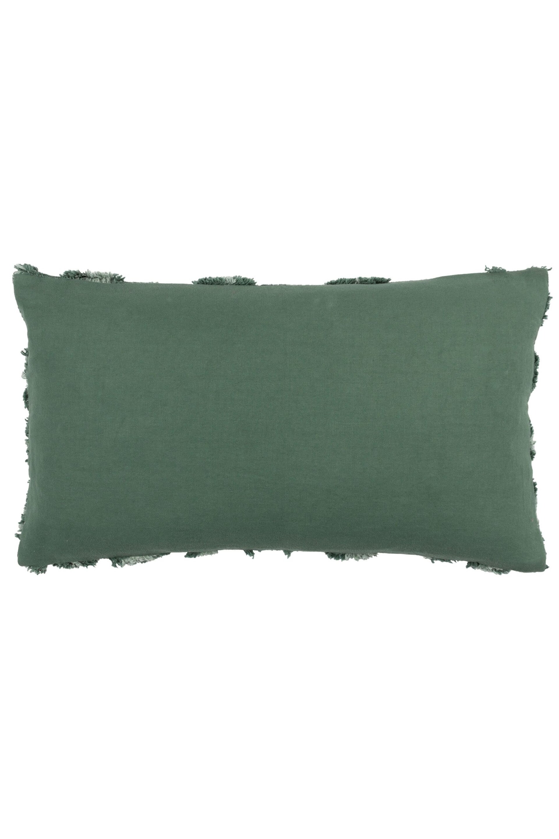 furn. Green Maeve Tonal Leopard Print Tufted Cotton Cushion - Image 5 of 7