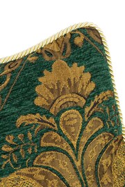 Riva Paoletti Green Shiraz Danmask Jacquard Floral Cushion - Image 4 of 5