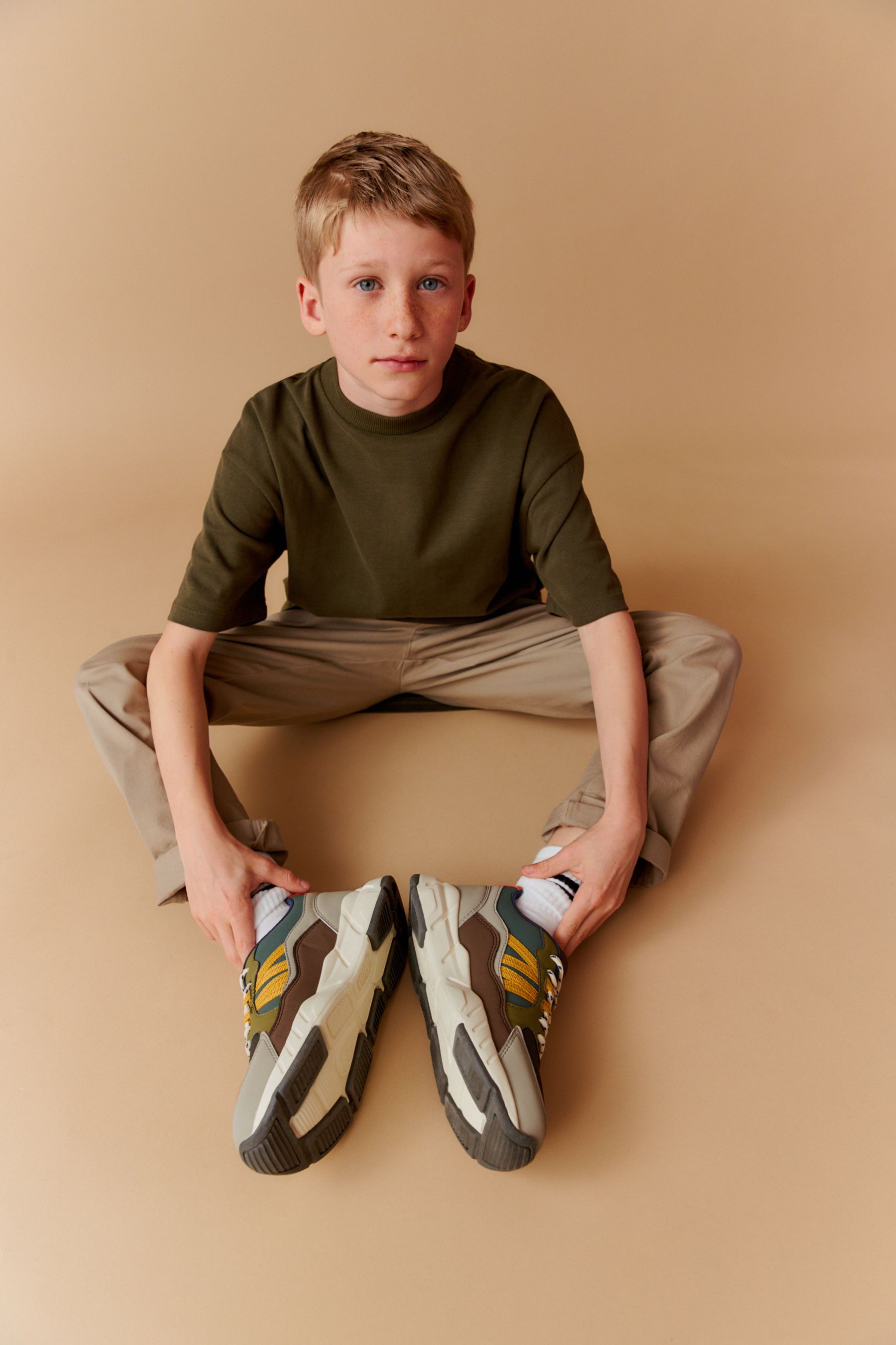 Khaki sock trainers sales