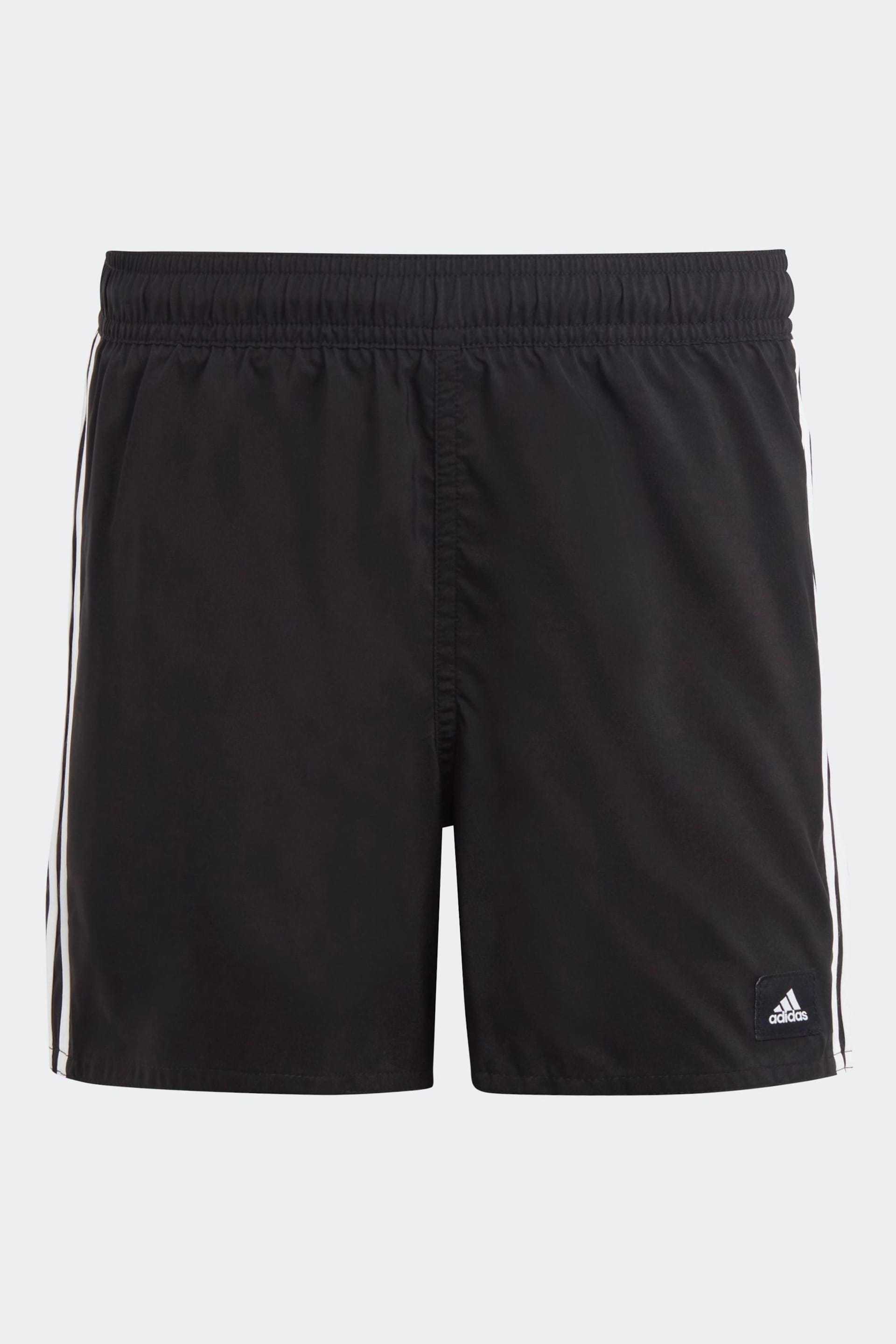 adidas Black 3 Stripes Swim Shorts - Image 1 of 3