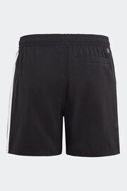 adidas Black 3 Stripes Swim Shorts - Image 2 of 3