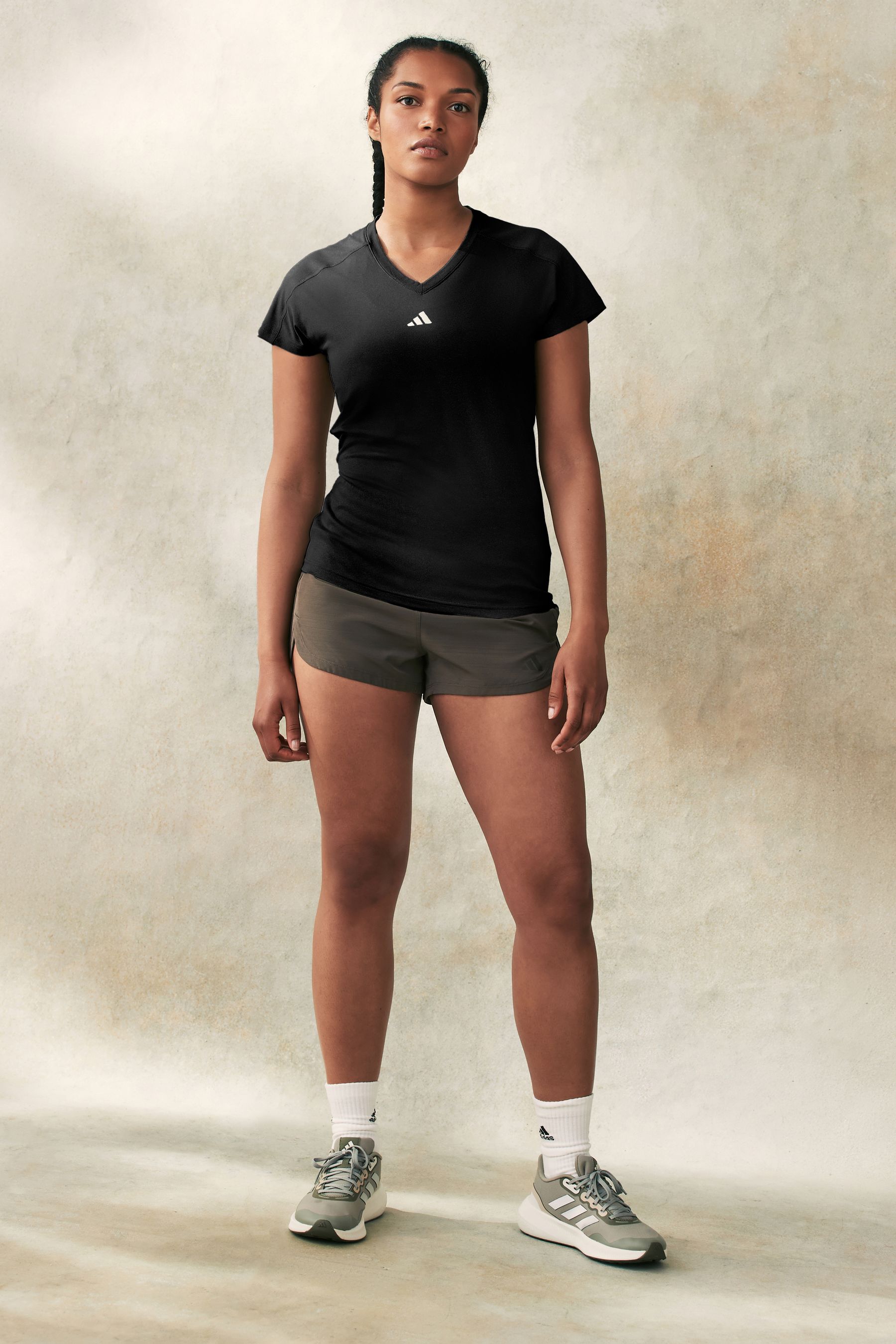 Buy adidas Black Aeroready Train Essentials Minimal Branding V Neck T Shirt from Next Luxembourg