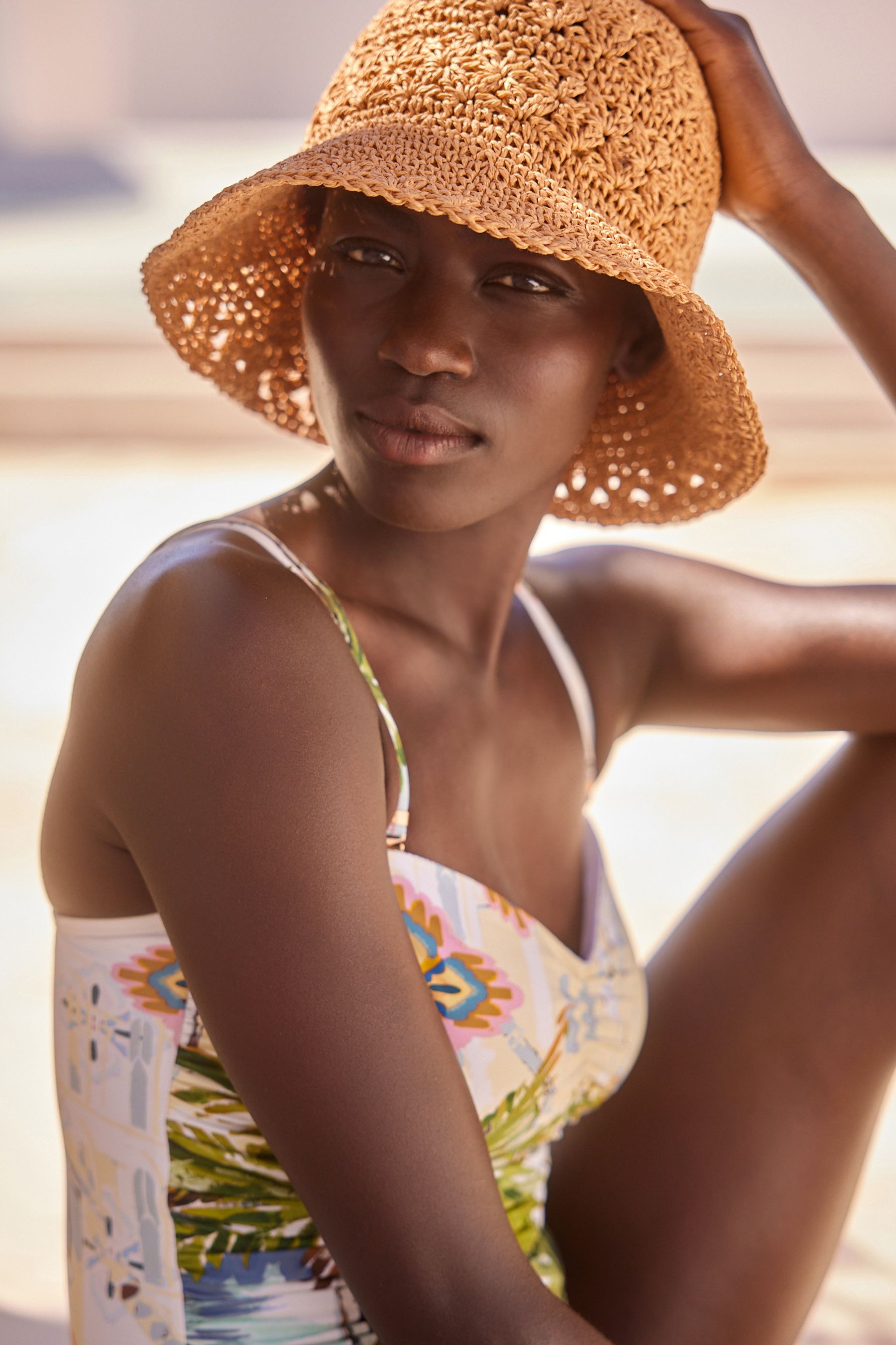 Buy Natural Crochet Bucket Hat from Next Indonesia