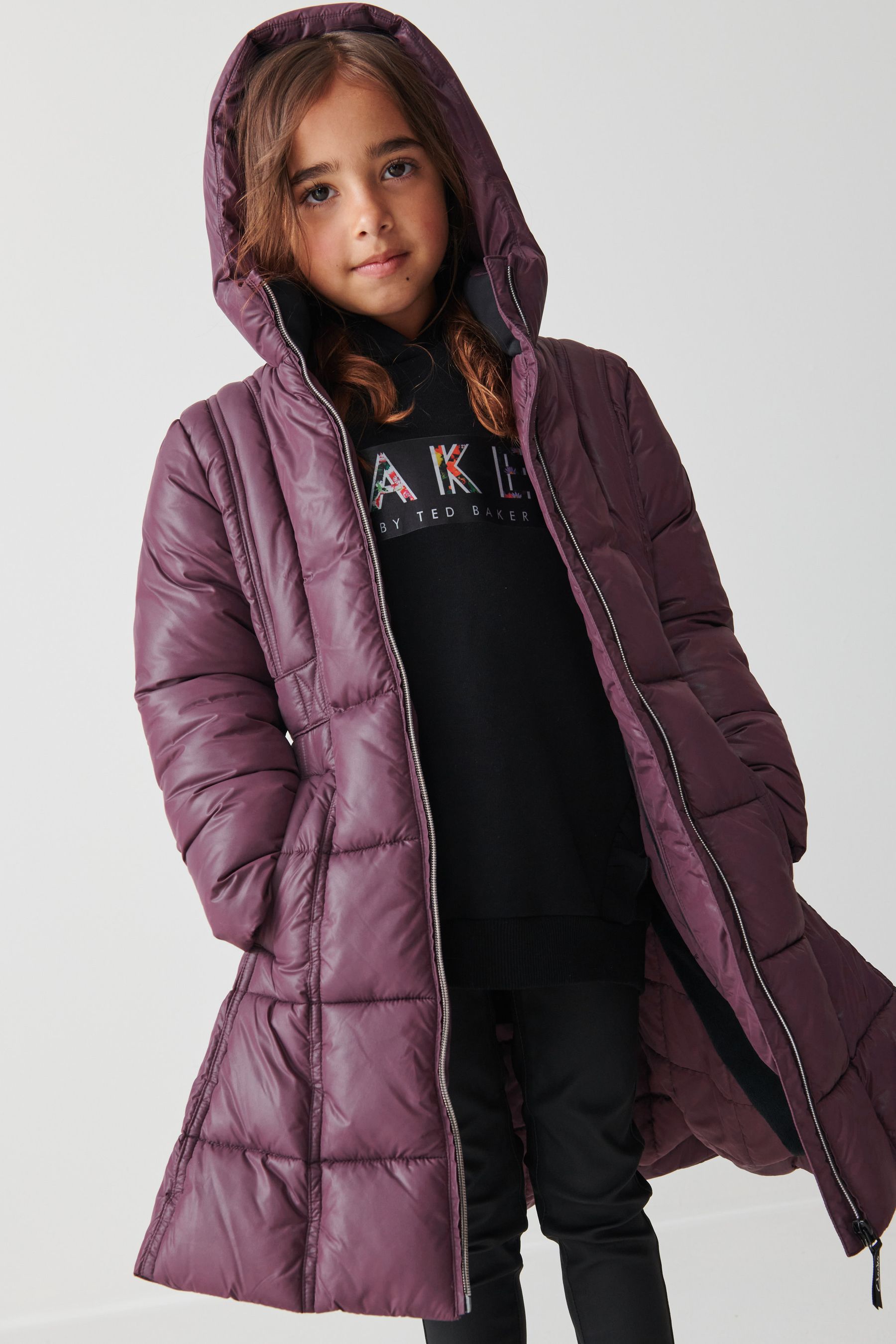 Girls purple puffer jacket hotsell