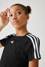 adidas Black Sportswear Train Essentials Aeroready 3-Stripes Slim-Fit Training T-Shirt - Image 3 of 8