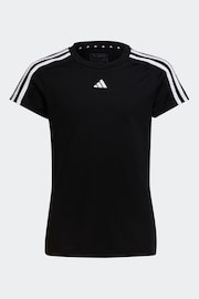 adidas Black Sportswear Train Essentials Aeroready 3-Stripes Slim-Fit Training T-Shirt - Image 4 of 8