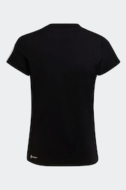 adidas Black Sportswear Train Essentials Aeroready 3-Stripes Slim-Fit Training T-Shirt - Image 5 of 8
