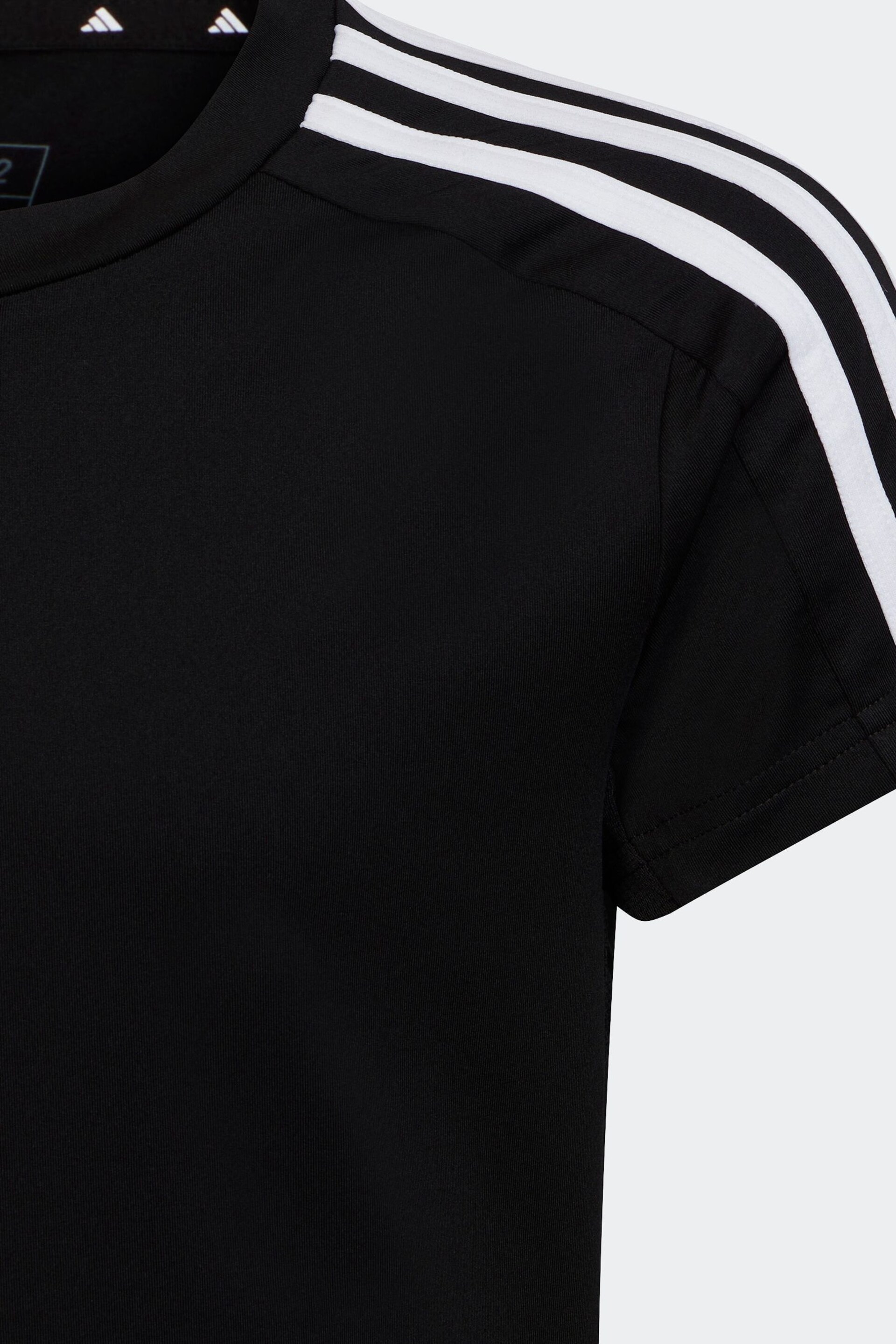adidas Black Sportswear Train Essentials Aeroready 3-Stripes Slim-Fit Training T-Shirt - Image 6 of 8