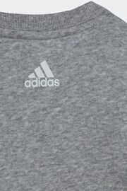 adidas Grey Infant Sportswear Essentials Lineage Joggers Set - Image 3 of 4