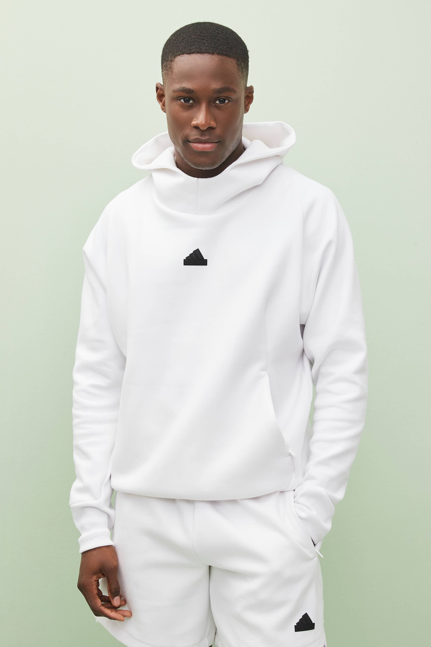 Grey and white adidas hoodie hot sale