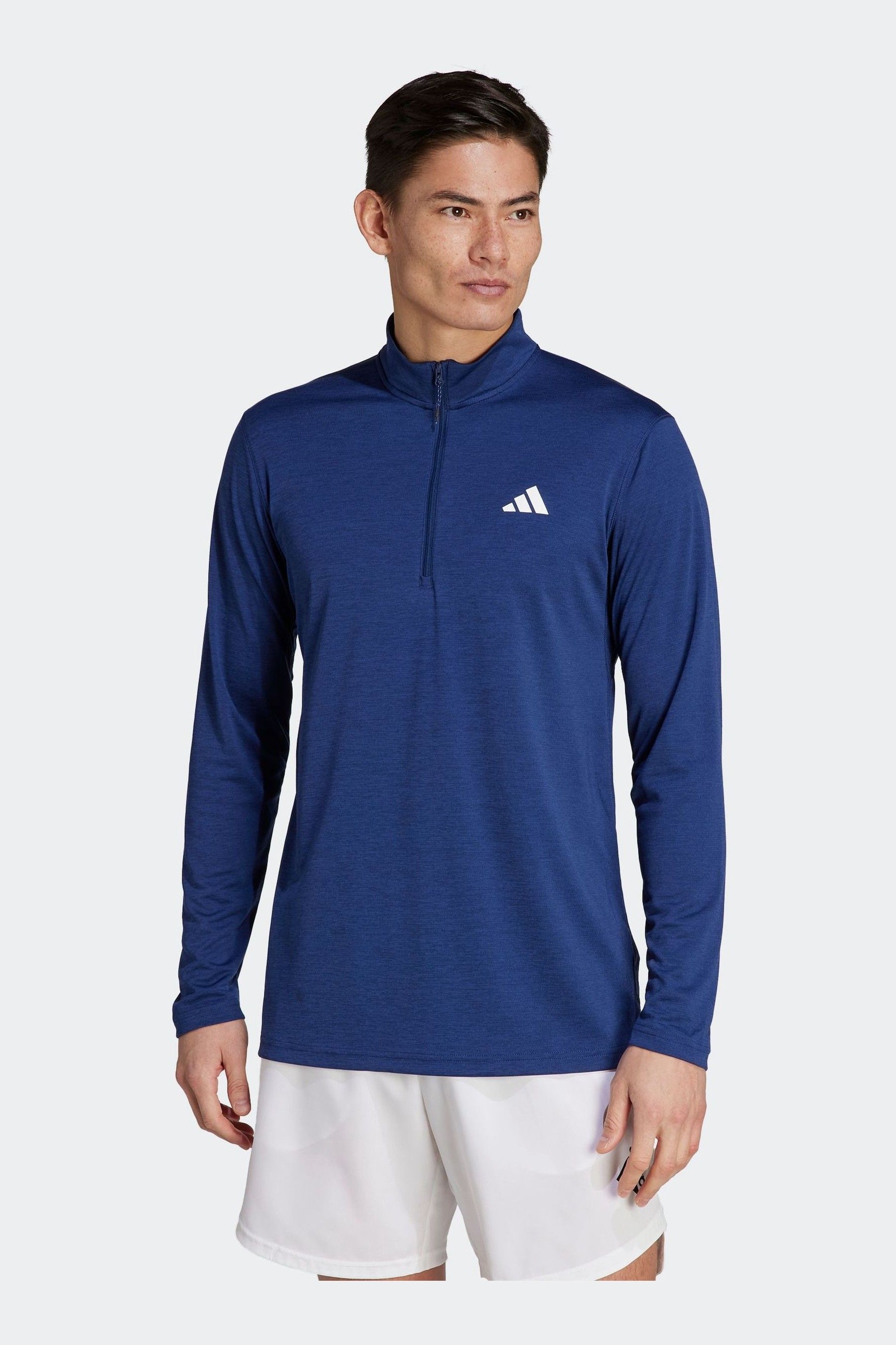 Buy adidas Blue Performance Train Essentials Seasonal Training 1 4 Zip Long Sleeve Sweatshirt from Next Luxembourg