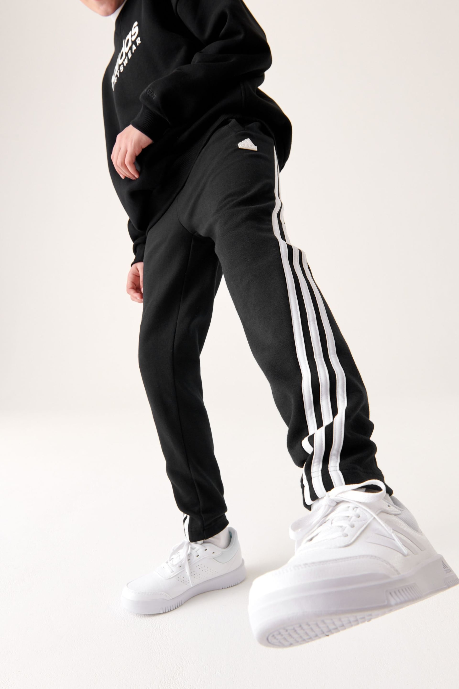adidas Black Sportswear Future Icons 3-Stripes Ankle Length Joggers - Image 2 of 11