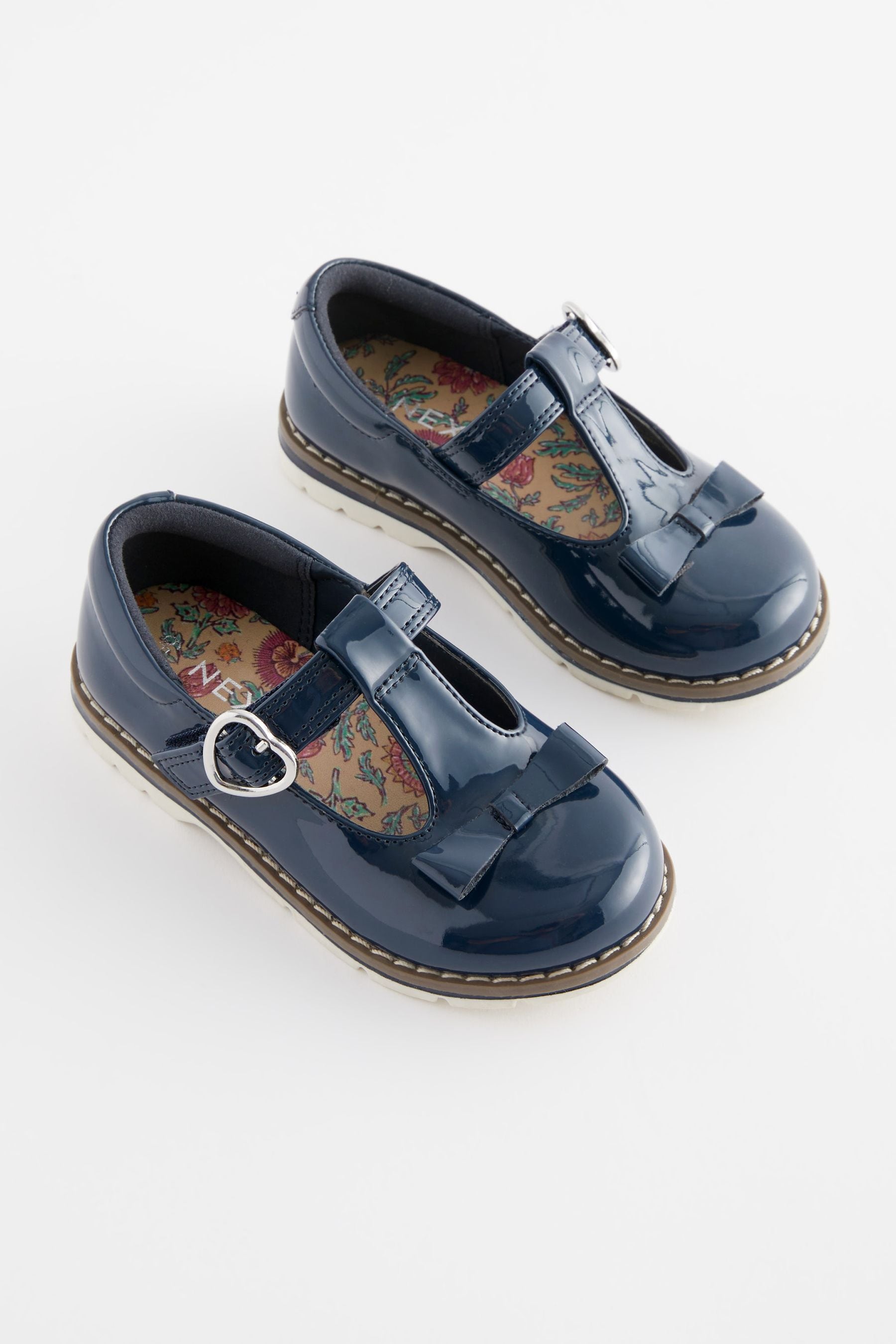 Buy Navy Blue Standard Fit F Bow T Bar Shoes from Next Luxembourg