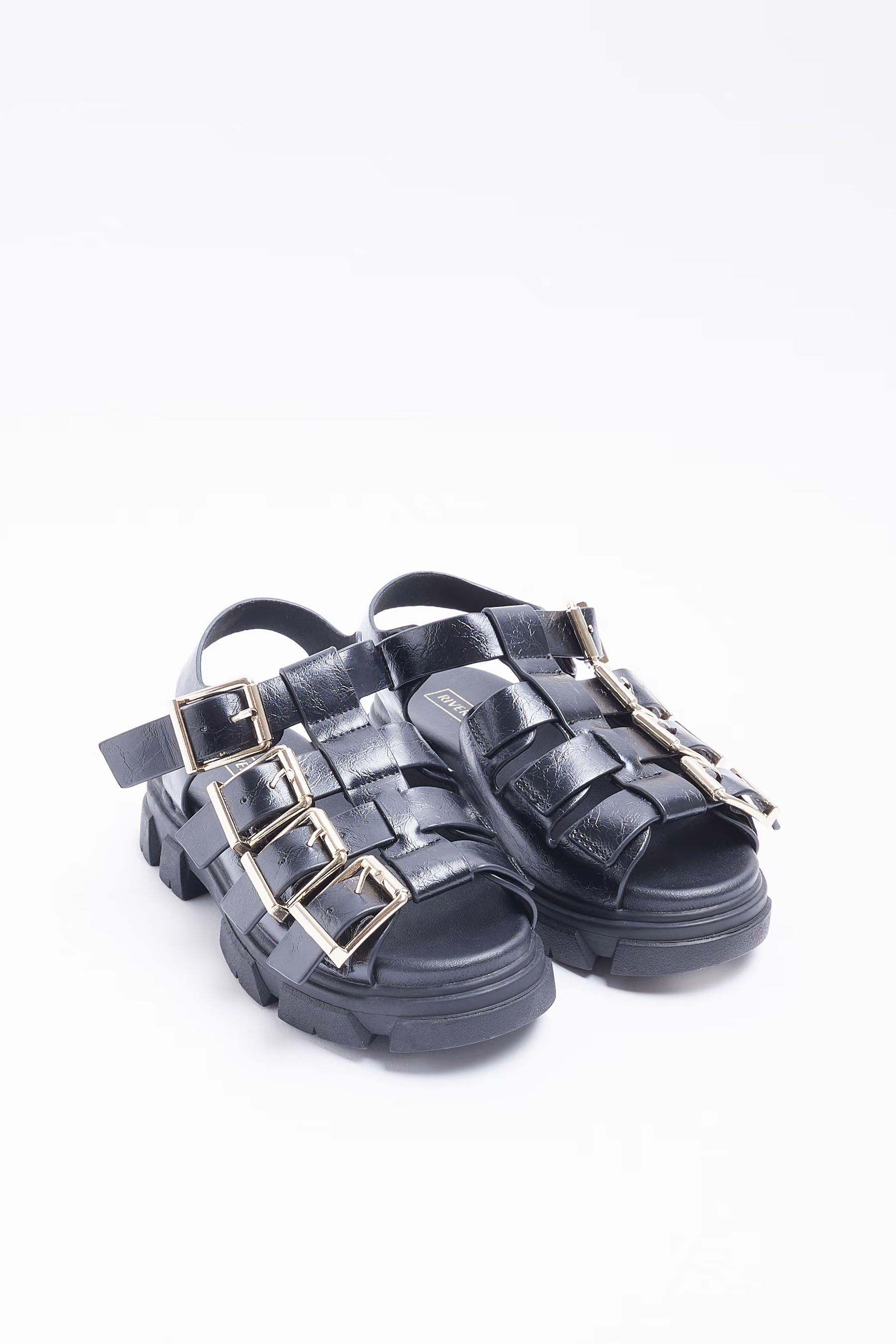 Buy River Island Girls Black Buckle Chunky Sandals from Next Austria
