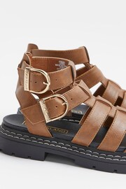 River Island Girls Brown Gladiator Cleated Sandals - Image 4 of 4