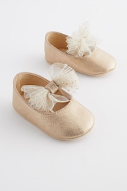 Gold Bow Ballet Occasion Baby Shoes (0-24mths) - Image 1 of 6
