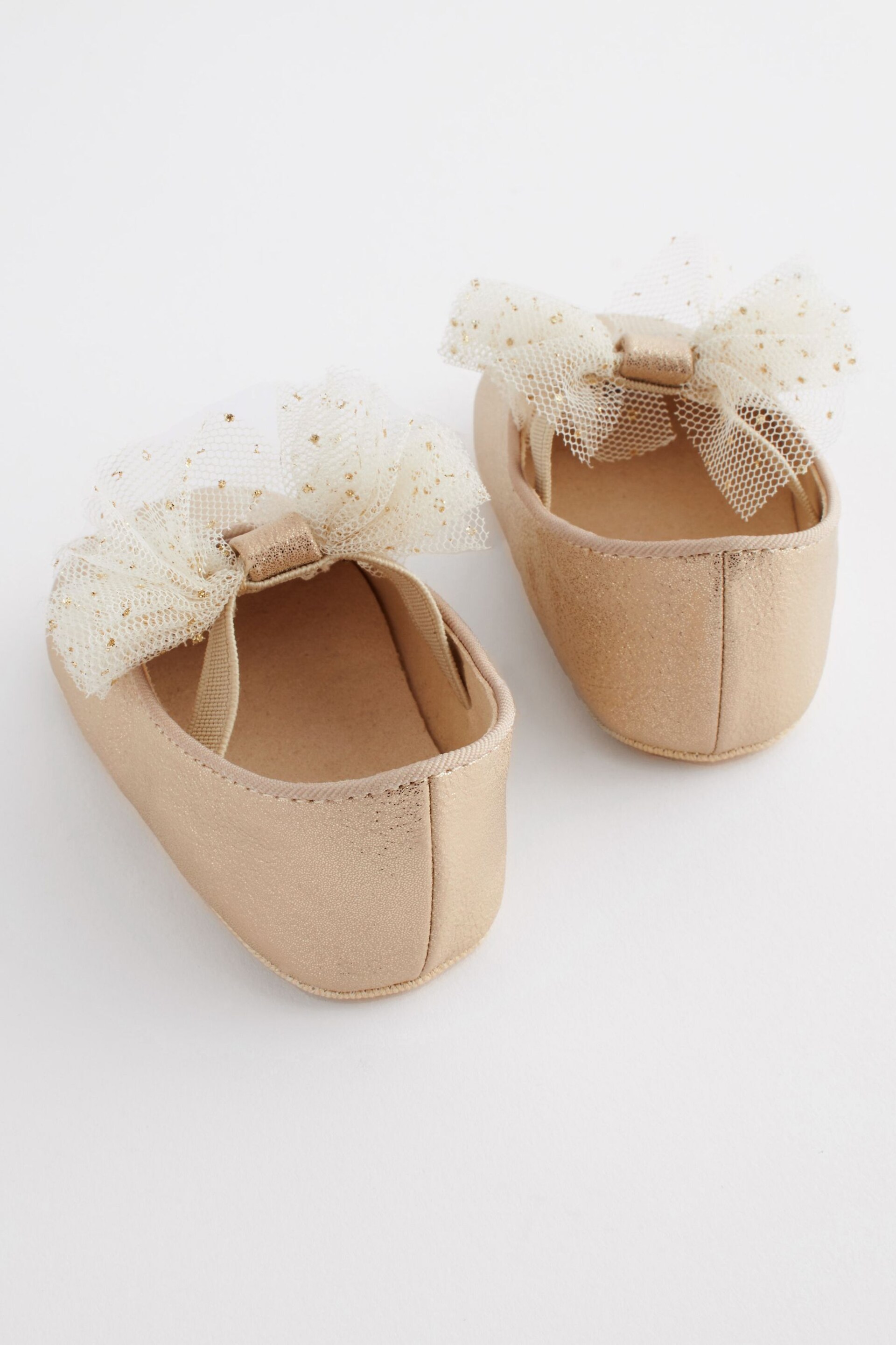 Gold Bow Ballet Occasion Baby Shoes (0-24mths) - Image 3 of 6