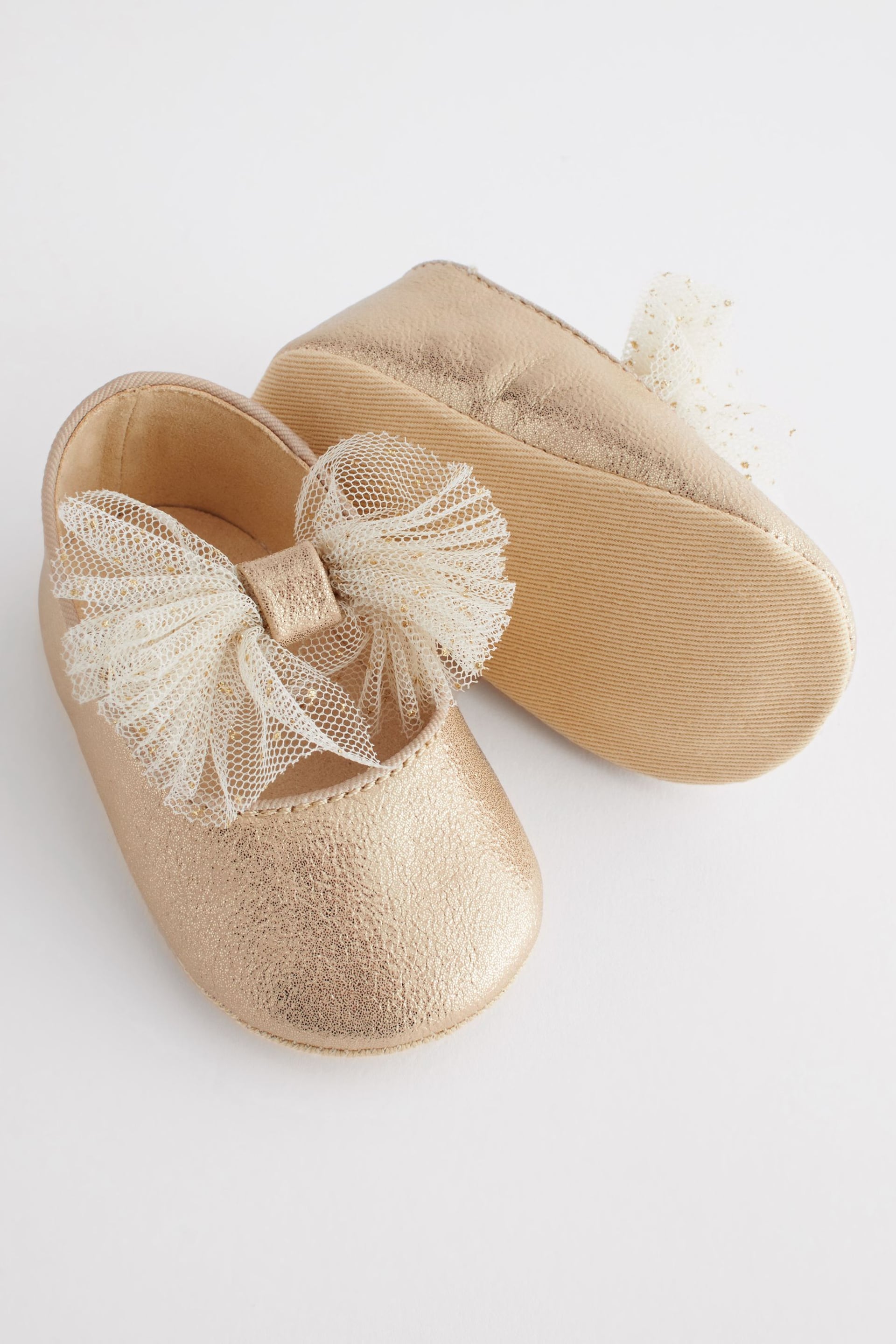 Gold Bow Ballet Occasion Baby Shoes (0-24mths) - Image 4 of 6