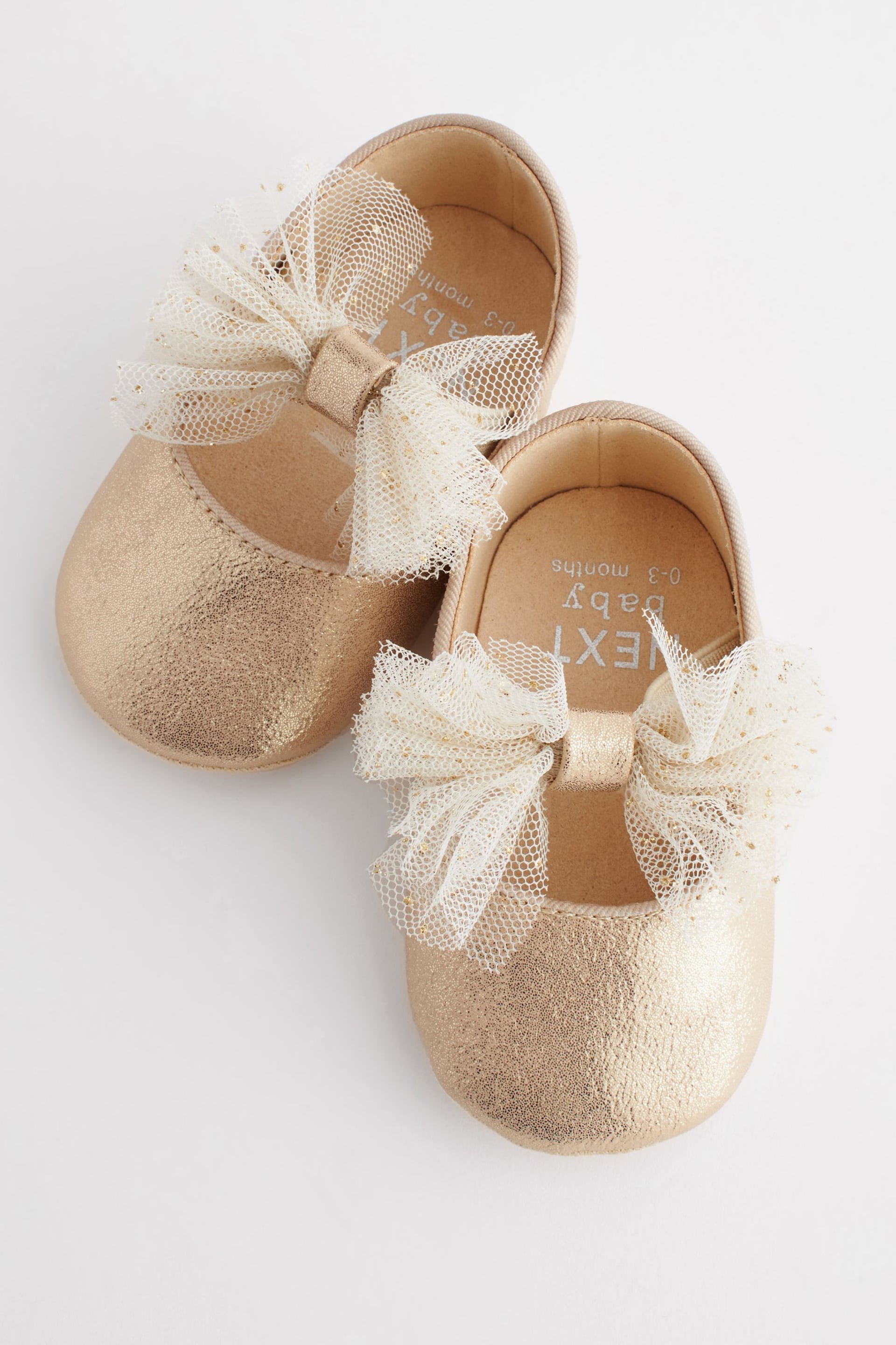Gold Bow Ballet Occasion Baby Shoes (0-24mths) - Image 5 of 6