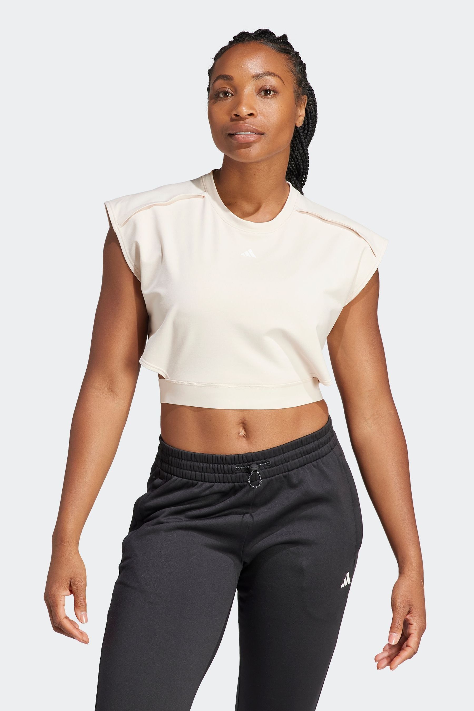 Buy adidas Natural Performance Training Power Aeroready Crop Vest Top from Next Luxembourg